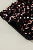 Sequin Long Sleeve Cutout Back Top